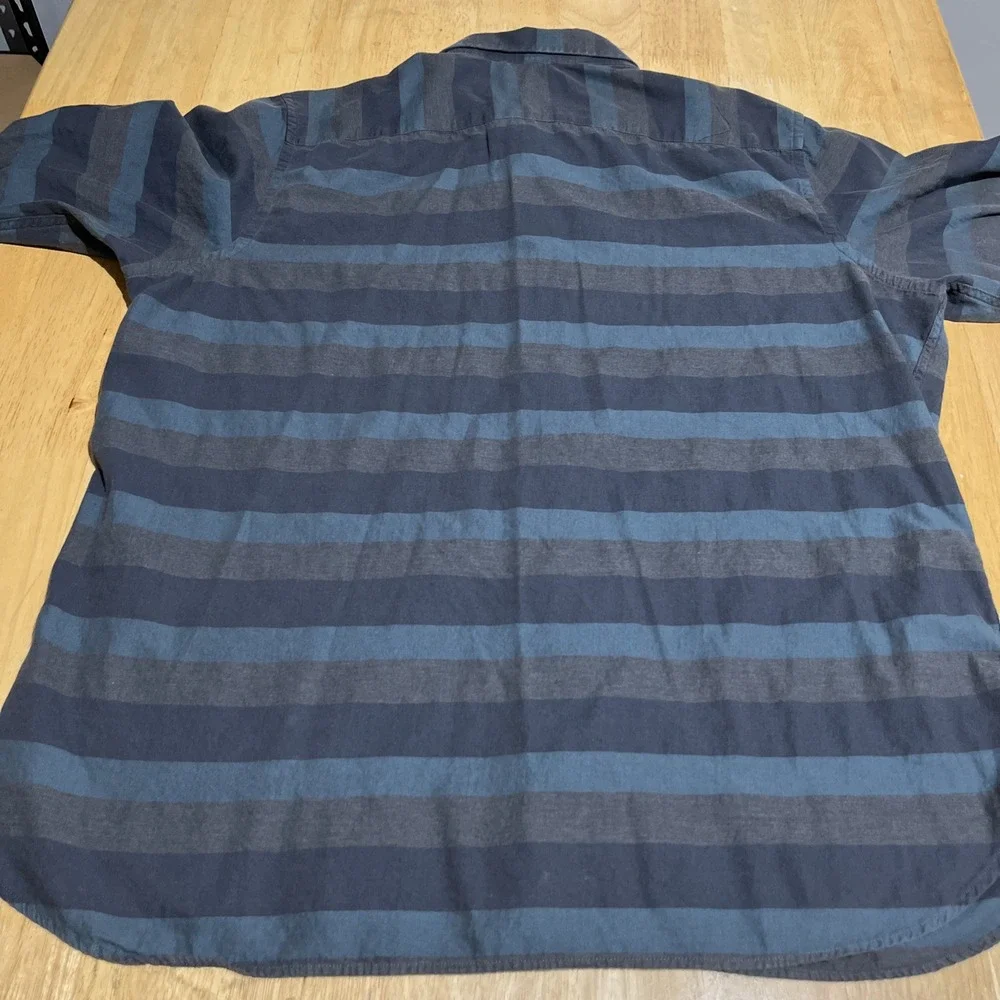 Banana Republic Shirt (Men's )‎ XXL SLIM FIT Striped Button Down Greens